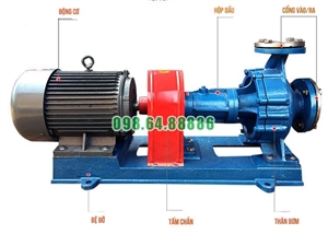 Bơm tuần hoàn dầu tải nhiệt RY125-80-160 Lưu lượng 160 m3/h, công suất 22 kW, cột áp 50 m